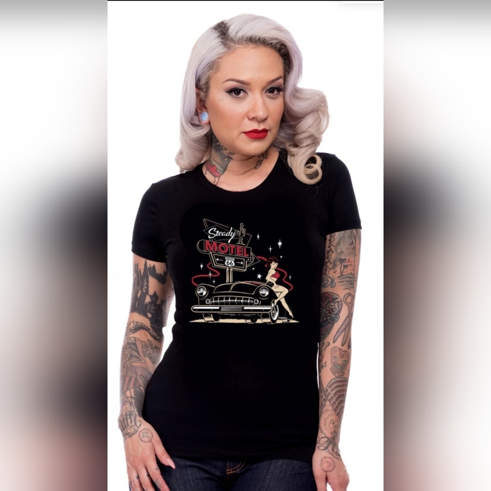 Women's Black Graphic Tee